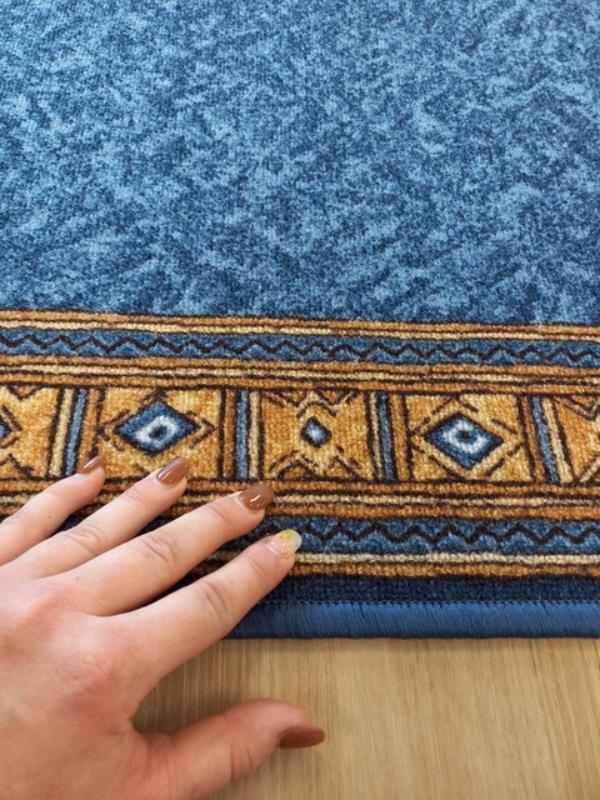 Buy Hallway Runner Rugs Epos 67cm wide Blue by the meter Rubber Backed