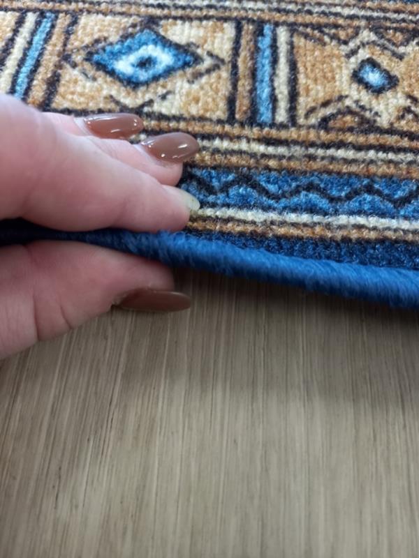 Buy Hallway Runner Rugs Epos 67cm wide Blue by the meter Rubber Backed