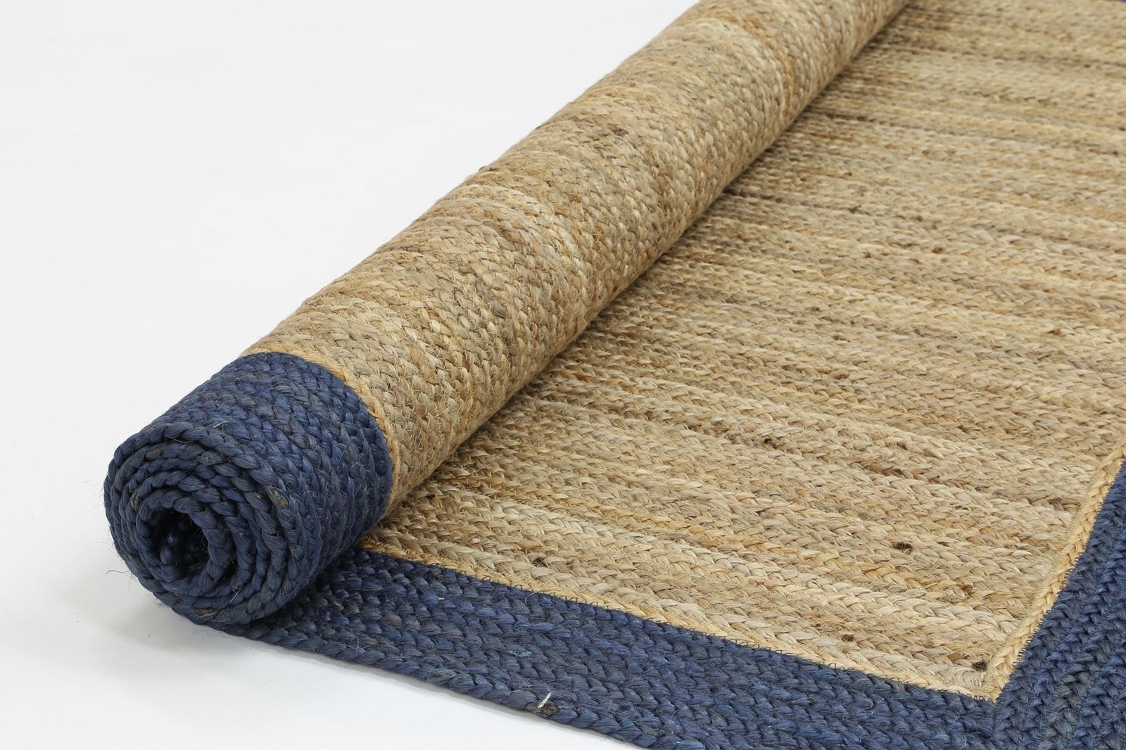 Buy Hand Made Flatwoven Jute Navy Natural Solid Border Lorien Design