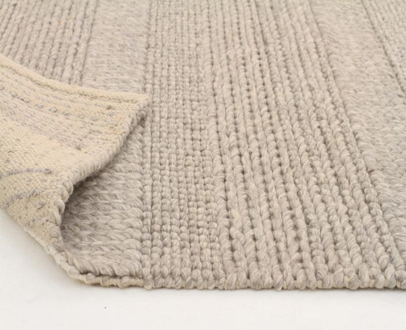 Buy Chunky Hand Braided Grey Felted Wool Floor Area Rug