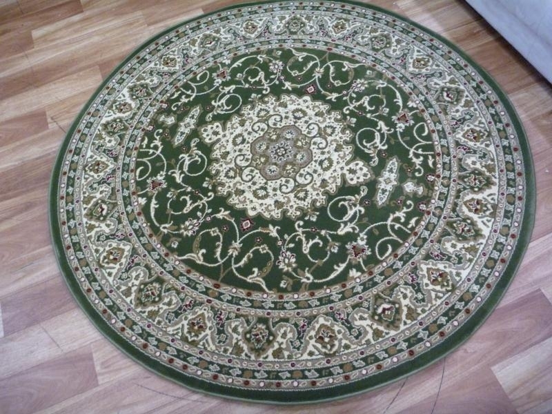 Scattermats seagrass Persian Design Round Green 600 Classical 1.2m or 1.6m Circle Area Floor