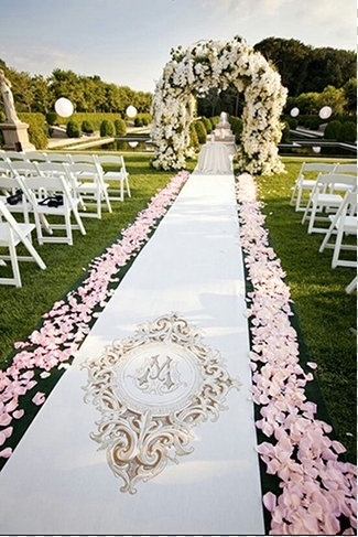 Ivory Wedding Aisle Runner Floral Pattern NEW 