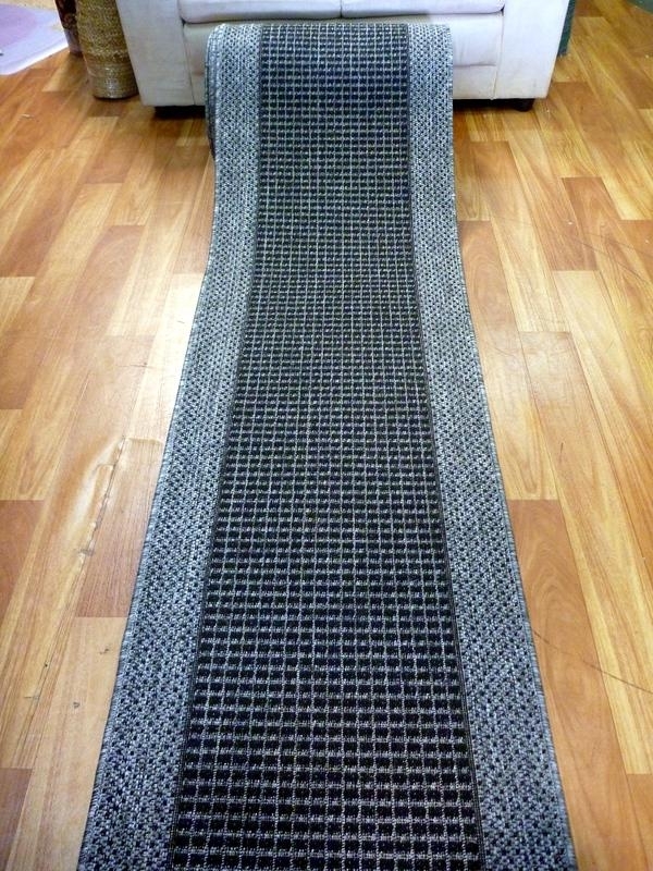 Buy Hallway Runner 67 or 80cm wide Black Silver by the Meter Sunrise