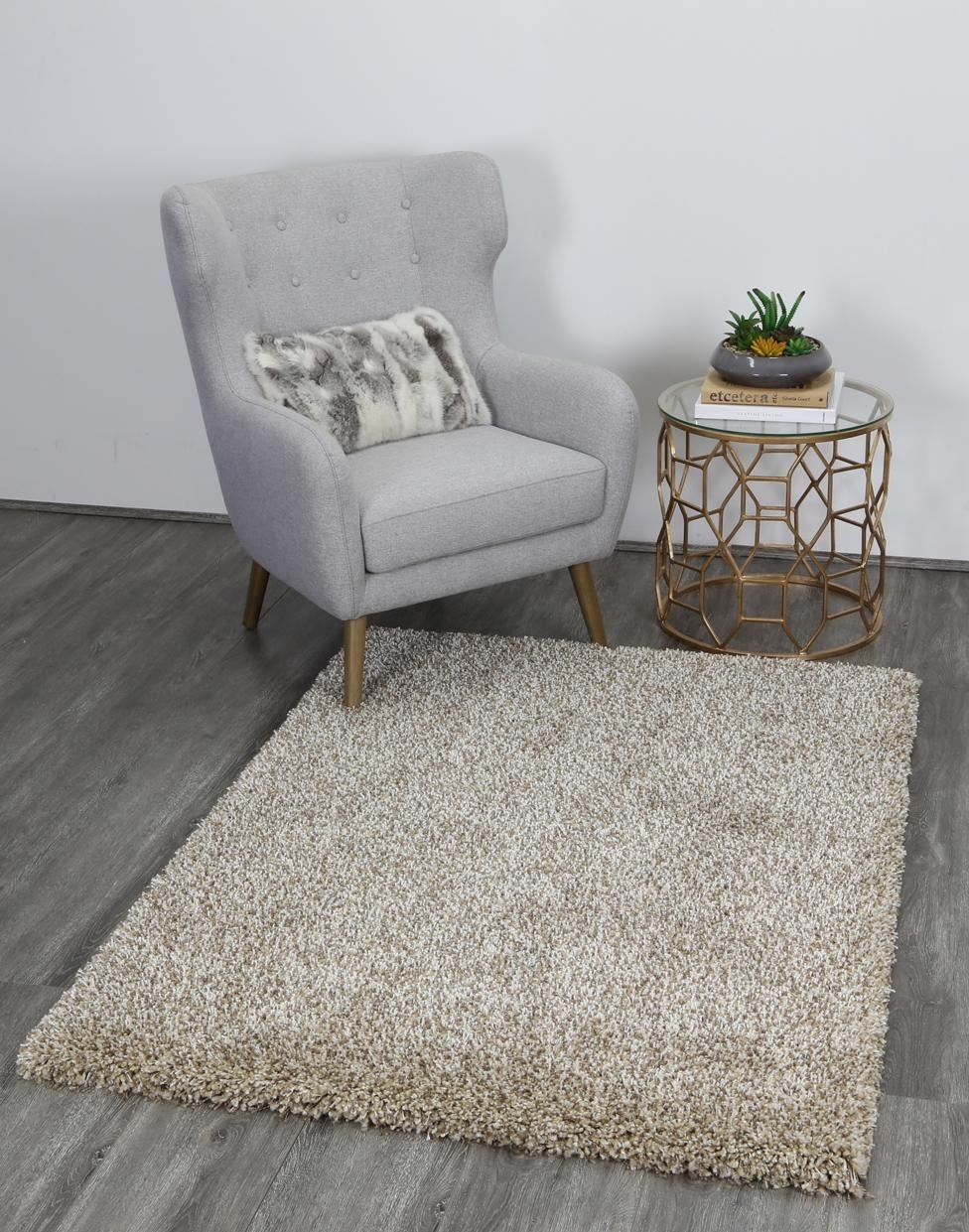 Buy 35mm Thick Waco Design Beige Shag Floor Area Rugs Scattermats