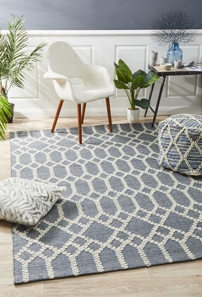 Buy Flatwoven Destiny Design Trellis Floor Area Rug Blue | Scattermats