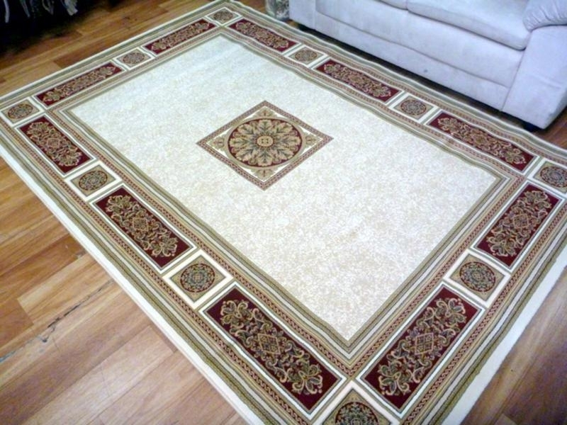Elite Cream Red Border Persian Center, How To Tell If An Area Rug Is Good Quality