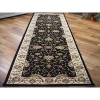 Carpet Runners Set 80x300cm Rugs Heritage Black All Over Soft Feel Pile - Online