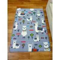 Childrens Rugs Llama Grey 100x150cm Activity Playmats