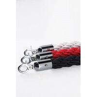 Red Silky Braided Rope 32mm x 1.5m Silver End for Barrier Crowd Bollards - Online