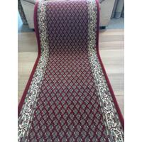 Persian Design Hallway Runner by the Meter 80cm Wide Elite Red Teardrop Mir Soft High Quality