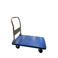 FlatBed Blue Trolley with Fold Down Handle for Banquets or Events Online