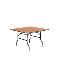 2 Banquet Folding Trestle Tables 18mm Thick 11Ply Wood Top 120x120cm Online