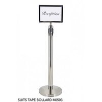 Stainless Steel A4 Sign Holder Only, Mounts onto Bollard Stand