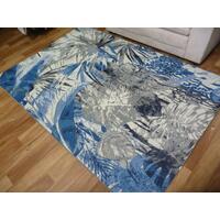 Indoor Outdoor Amazon Jungle Blue Grey Floor Area Rug