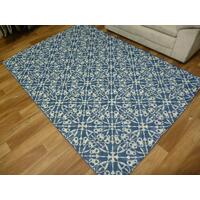 Indoor Outdoor Amazon Kaleidoscope White Blue Floor Area Rug