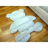 Super Soft Shaggy Faux Bear Light Silver Floor Area Rug