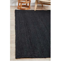 Spirit Hand Braided Jute Black Rectangle Floor Area Rugs, Oval and Runner - Online