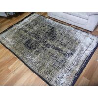 Fringed Traditional Sweets Design Aged Black Floor Area Rugs and Runners