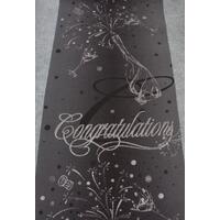 Event Wedding Congratulations Grey Silver Shimmer Carpet Runner 100cm x 20m Roll Bulk Order