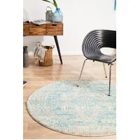 Evoke 253 White Blue Floor Area Rugs Runners and Circles - Online
