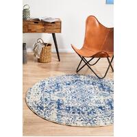 Evoke 253 White Navy Floor Area Rugs Runners and Circles - Online