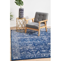 Persian Design Transitional Floor Area Rug Istanbul Navy Allover