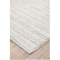Spring 20mm Thick Hand-Woven Wool & Viscose Ivory Floor Area Rugs - Online