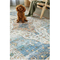 Spirit Digitally Printed Polyester Blue Floor Area Rugs - Online