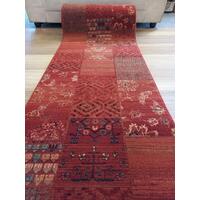 Wool Hallway Runner 67cm wide by the meter Machine Woven Panels Earthen Red