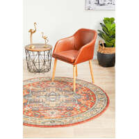Legacy 850 Terracotta Round Floor Area Rugs - Online