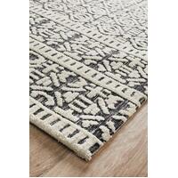 Spindle 15mm Thick Woven Ivory Black Floor Area Rugs - Online