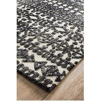 Spindle 15mm Thick Woven Ivory Black Floor Area Rugs - Online
