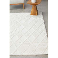 Aster 12mm Thick Woven Lisa White Floor Area Rugs - Online