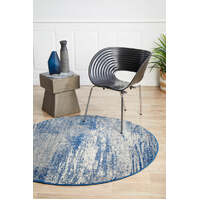 Mirage 355 Blue Round Floor Area Rugs - Online