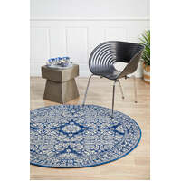 Mirage 358 Navy Round Floor Area Rugs - Online