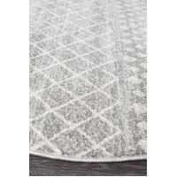 Oasis 453 Grey Round Floor Area Rugs - Online