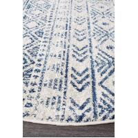 Oasis 456 Blue Round Floor Area Rugs - Online