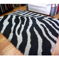 Ultra Shag Rug 200x290cm Black Silver