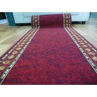 Rubber Back Hall Runner Life 67cm wide Red by the Meter
