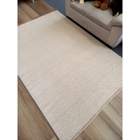 Flatweave Wool Rugs Durrie Beige Cream Diamonds 160x230cm