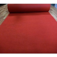 Red Budget Event Carpet 2m Wide x 50m Long Roll Bulk Order 2-3mm Thick - Online Only