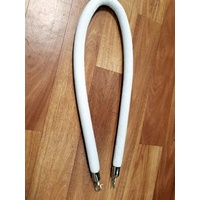 White Velvet Rope Silver Hook End 32mm x 1.5M For Bollard Queue Stanchion
