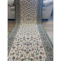 Persian Design Hallway Runner by the Meter 80cm Wide Elite Cream Green Allover Soft High Quality