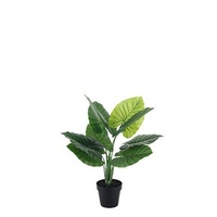 2 of Artificial Plants Potted Deluxe Taro Leaf Plant 40cmDx60cmH