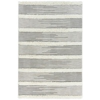 Dual Textured Modern Native Design Cream Stripes Floor Area Rug - Online