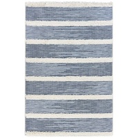 Dual Textured Modern Native Design Denim Stripes Floor Area Rug - Online