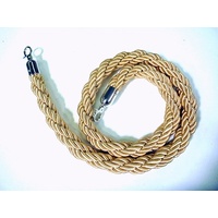 Gold Silky Braided Rope 32mm x 1.5m Silver End for Barrier Crowd Bollards