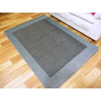 Flat-weave Evalasting Black Grey Floor Rugs Door Mats & Runner Rubber Backed
