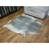 Beautiful Natural Cow Hide Gradient Grey Area Floor Rugs 178x185cm