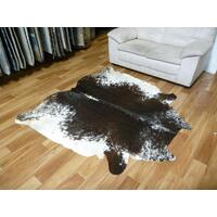 Beautiful Natural Cow Hide Solid Black and White Area Floor Rugs 178x183cm